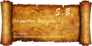 Stampfer Bulcsú névjegykártya